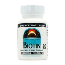 소스내추럴스 비오틴 10000 mcg 120 타블렛, 1병, 120정