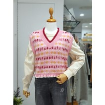 써스데이아일랜드 플라워 패턴 자카드 니트 베스트 T216MVT146(1271082)