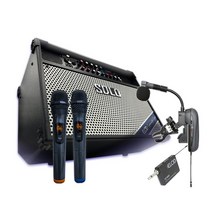 국산 SOLO-400WSTM 충전식 포터블 앰프스피커 엘프/리얼마스터 전원까지 하나로/블루투스/MP3/FM/AUX/믹서시스템/리모컨, SOLO400W+색소폰무선마이크