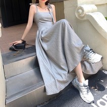 스퀘어넥 스트라이프 A라인 나시 롱원피스 2K109761