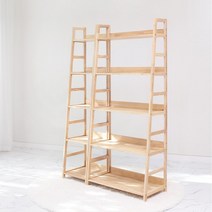 벤트리 원목 5단 사다리 수납선반 2size (2color), 브라우니 색상