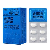 웰릿 슬리피움 락티움 L 테아닌 스트레스로 인한 긴장 완화에 도움 수면 질 개선, 1개, 30정