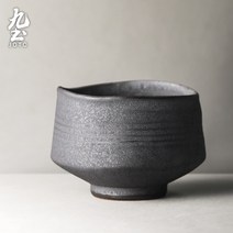 말차도구 대나무차선 도자기그릇 다도 다기 다완, 블랙 다완