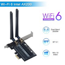 랜카드 fv-ax3000 wifi6 인텔 ax200 듀얼 밴드 2.4g5g pcie, fv-ax3000s