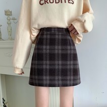 스쿨룩 타탄 봄가을 정장 간절기 타탄체크 치마 모직 겨울스커트 스코틀랜드 레드체크스커트 미디움 레트로