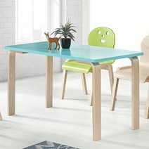 토리 원목 초등 오리지널의자 직사각 책상세트 8-10세, 초등 직사각 하늘 책상 / 오리지널의자 빨강+연두