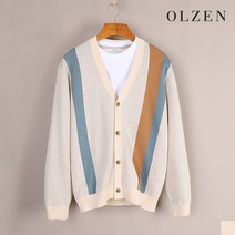 올젠 패턴 자카드 스트라이프 가디건 ZOC1EC1309 A