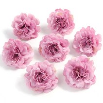 인테리어 조화 장미 꽃 머리 4.5cm 꽃 결혼식 파티 장식 홈 장식 diy 공예 화환, 50개, 콩 모래 보라색