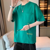 엔티랄라 남자 티 셔츠 반팔 여름 이니셜 프린트 루즈한 레저 패션