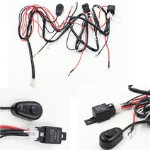 1pc 범용 하네스 키트 1 2 led 라이트 바 케이블 40a 12v 24v 스위치 릴레이 자동 작업 운전 안개등 배선 직기 하네스, 협동사