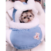 애견 토끼털 배낭 케이지 겨울배낭 여행 산책 앞가방, L 사이즈길이35x폭29x높이30cm