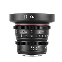 meike 8mm t2.9 미니 고정 프라임 수동 초점 광각 시네마 렌즈 m43 마이크로 포 서드 mft 마운트 카메라 bmpcc 4k z 캠 e1 e2 블랙