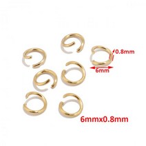 100pcs 골드 톤 스테인레스 스틸 점프 반지 보석 만들기에 대 한 결과 및 목걸이 귀걸이 수리 5mm, 6.0x0.8mm