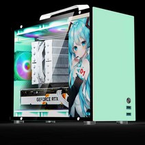 블랙 데스크탑 파워 LED 본체케이스 케이스 교체, 샤오바이(강화유리)