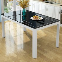 아우스 XL 모던식탁세트 4인용 강화유리식탁 세트 다이닝테이블 6인용 식탁세트의자 2인용, 식탁단품x블랙 1300mm