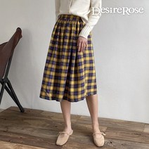 [디자이어로즈] 여성 가을 체크무늬 밴딩치마 3color