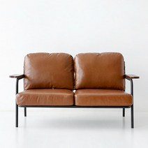 마켓비 DELU 2인소파 빈티지 가죽쇼파, 카멜