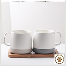 진열장 신 유러피안 칫솔컵 가정용 심플 노르딕 항아리 커플 한쌍 도자기 세면도구 케이스 1755432784, 디프그레이 _라이트그레이 _대나무받침