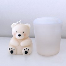 SanBeans 귀여운 젤리 곰 실리콘 DIY 비누 초콜릿 몰드 홈 장식 (대형), 하얀색