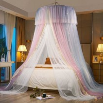 공주 블라인드 캐노피 아기방꾸미기 모기장 매달려 돔 스타일 홈 무료 설치 바닥 침대 거즈 침실 하이 엔드 맨틀 새로운, 생각밤-파우더-여분흡입컵보내기, 1.5m(5피트) 침대