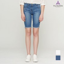 올리비아로렌 밑단포인트 데님 반바지 VVCMPUM5136