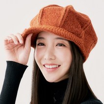 여성 탄력밴딩 베레모 니트퍼 기모안감 겨울 챙모자