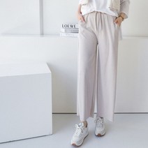여자 골지 와이드 팬츠 밴딩 여성 니트 쿨링 통바지 여자와 면바지 플레어 편한