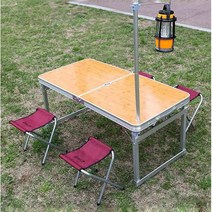 1트랜스포머 접이식 휴대 테이블 낚시 등산 받침대 거치대 접이식 경량 폴딩 감성캠핑 선반, 테이블-아이보리+전용가방