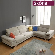 [스코나]체이지 이지클린 패브릭 코너형 5인 소파, 색상:아이보리