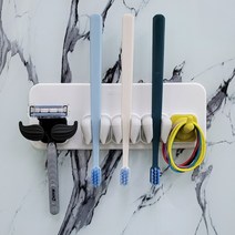 실리바스 멀티패밀리-화이트 칫솔꽂이 걸이 면도기 거치대 후크 공중부양 무타공 무접착 욕실용품, 1개