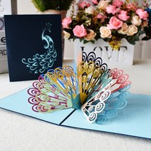 생일 크리스마스 새해 선물 메세지 팝업 카드 3D 엽서 축하 여자 아이 아내 남편 케이크 인사말, 벌새