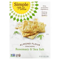 Simple Mills 아몬드 분말 크래커 로즈메리 및 바다 소금 120g(4.25oz) 3팩