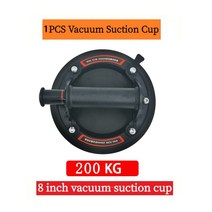 타일진동기 흡착기 진동압착기흡입 컵 8 인치 250kg 베어링 용량 헤비 듀티 리프터 화강암 타일 유리 수동, 06 Black