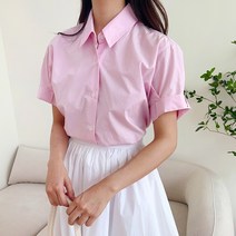 커밍투유 여성 바스락 롤업 반팔 남방 셔츠