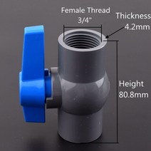 PVC 배관자재 강관파이프 게이트밸브 수도배관자재 1pc 그레이 1/2 2 quot암나사 볼 밸브 정원 농업 관개 물 공급 수족관 파이프 커넥터 피팅, 02 Female 3l4inch_01 1pc