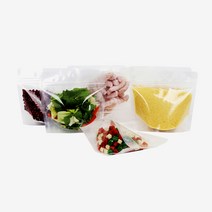 더팩 투명스탠드형 진공지퍼백 16x14cm 50매100매 칵테일봉투 곡물팩, 100매, 중(M)