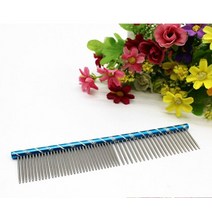 크리스크리스텐슨 반려견 털 제거 빗 애완견 브러쉬 길고 두꺼운 브러시 스테인레스 스틸 경량 애완 동물 개 고양이 그루밍 깎기 이발사용 1, [01] length 19cm, [06] blue