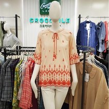 이랜드 [크로커다일레이디]시원하고 예쁜 리본장식 에스닉 자수 패턴 면 블라우스 CL0MBL116-OR