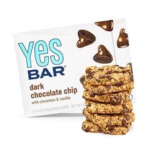 The YES 바 – 다크 초콜릿 칩 – 식물성 단백질 Decadent Snack Bar – 팔레오 프리 유제품 프리 저당류 스낵 아침 식사 저탄수화물 케토 프렌들리(6개 팩)