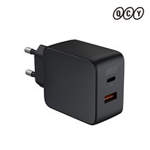 QCY 미니 초고속충전기 65W 아이폰 C타입 USB포트 GaN PD 블랙, 1개