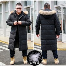 경량패딩 특대 사이즈 남성 다운 재킷 300캐티 무릎 위 두꺼운 무릎 위 겨울 패딩 재킷