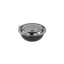 프리미엄 원형 195파이 (쿨)용기 (DS-110) 검정 [몸통+뚜껑]-200개세트 면용기