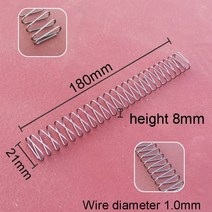 인장스프링 스텐인장스프링 금형 와이어 직경 1.0mm 사각 플랫 스프링 압축, 1X7X21X190mm, 1pcs