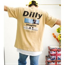 4XL 남녀공용 백프린팅 여름 커플티 빅사이즈티셔츠 3컬러