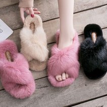 짝꿍닷컴 리얼 토끼털 슬리퍼 퍼 털슬리퍼 겨울 방한화 S606