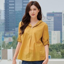 여성 후드 버튼 롤업 블라우스 LFTBL803_[2컬러]