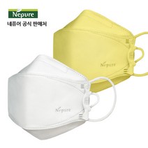 네퓨어 프리미엄 KF94 대형 황사 미세먼지 끈조절 컬러 마스크, 프리미엄 KF94 흰색+노란색 30매씩