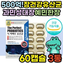 과민성 대장 효과좋은 500억 유산균 알약 장가스 제거 식약처인증 100억 장건강 영양제 포스트바이오틱스 40대 50대 60대 중년 노년 여성 남성 성인 노인 임산부 장내 유익균 유해균