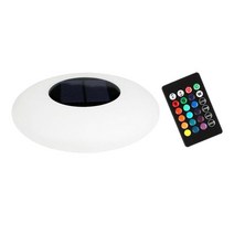 GHSHOP 태양 광 LED 부동 빛 IP67 방수 원격 제어 색상 야외 수영장 잔디 정원 해변에 대 한 야간 조명 램프 변경, 작은, ABS, 하얀색