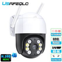 가정용CCTV 실외용 초고화질 CCTV PTZ IP 카메라 AI 자동 추적 무선 야외 IR 비디오 홈 보안 8MP 4MP 4G T, 5.4G 4MP 32GB CARD